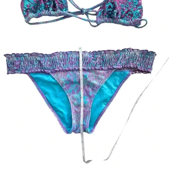 Victoria Secrets Sequins Blue and Purple Bikini Set, Swim Suit Summer - Picture 9 of 11